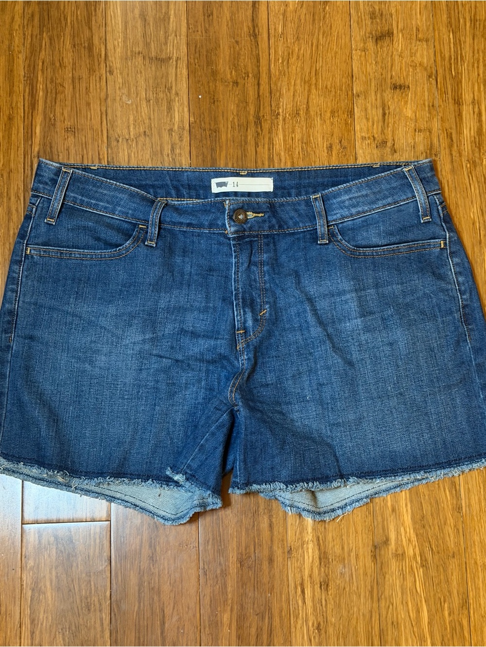 Levi's Dark Blue Denim Cutoff Shorts